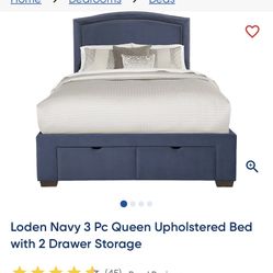 Queen Upholstered Storage Bed frame 