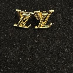 Auth Nice Louis Vuitton Gold Tone Small Stud Iconic Earrings NICE