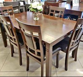Brand NEW 7pc. Brown Dining Table Set 