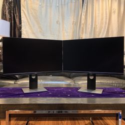 Two ( dual ) Slim Thinbezel LED IPS DELL P2419H 24” Full HD 1080p VGA DP HDMI VESA computer monitors