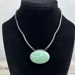 Sterling 925 Turquoise Cabochon Necklace 
