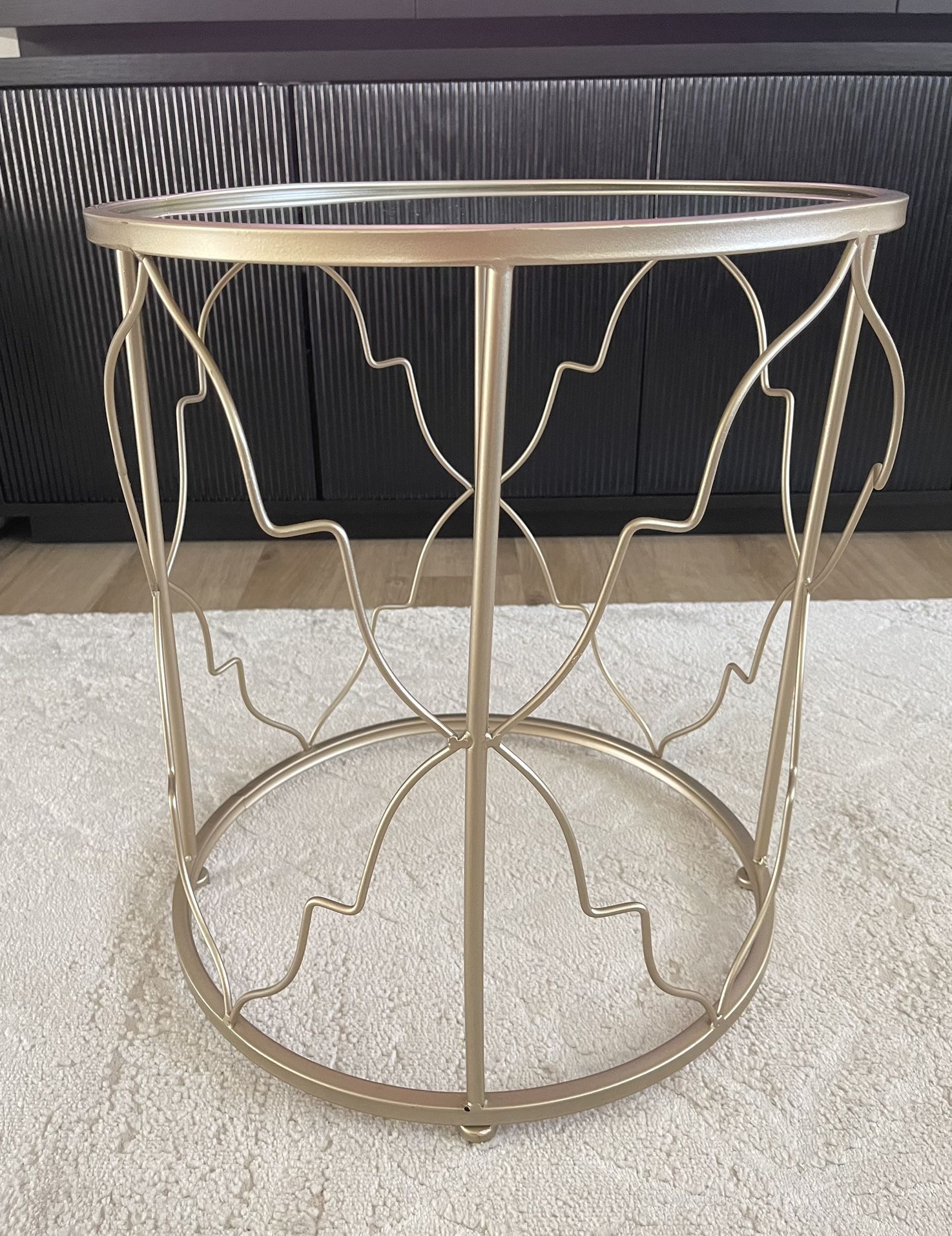 Gold Metal Side Table Modern Design