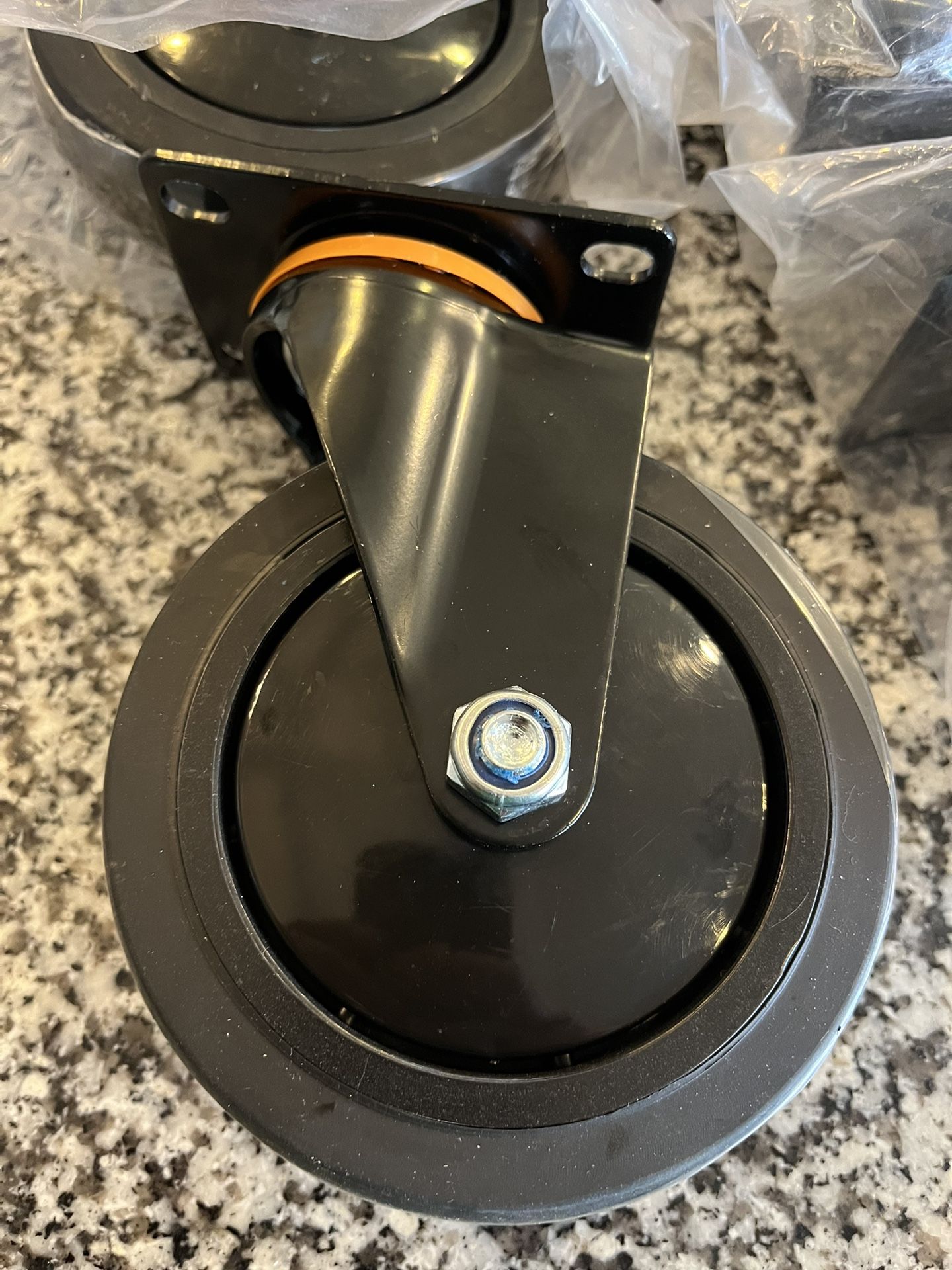 5 Inch Swivel Casters Set 4 Pack Heavy Duty Rubber Casters Wheel With