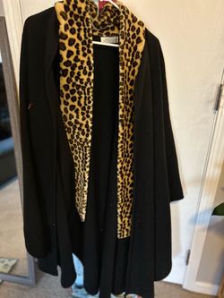 Womens Black Cape Coat One Size Lord and Taylor