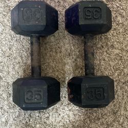 Metal 35 lbs Dumbbells