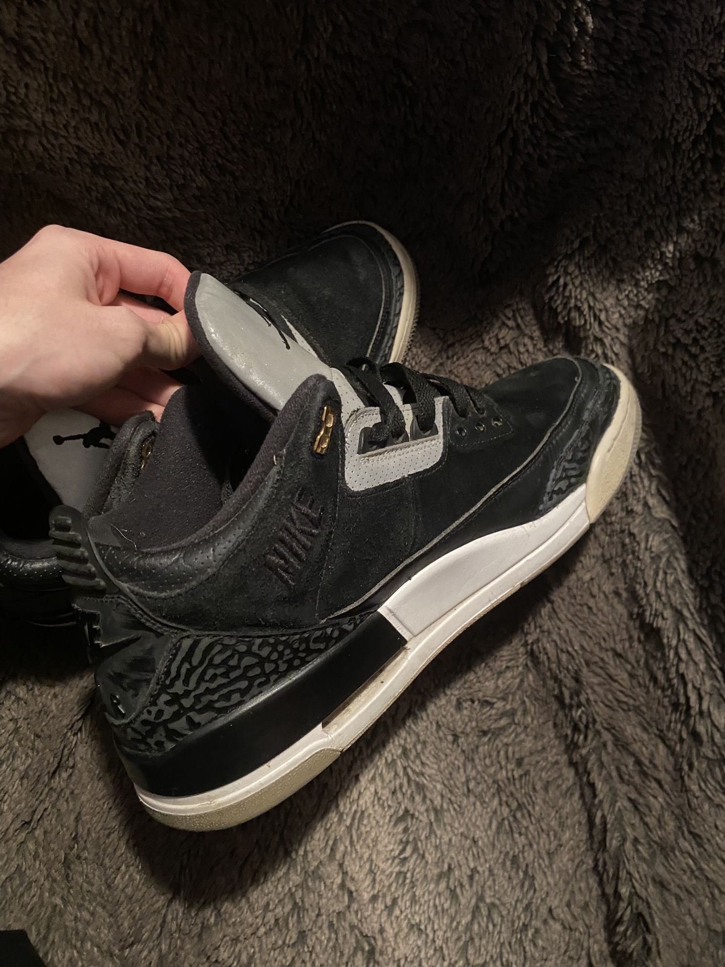 Jordan 3 Tinker Black Cement Gold SIZE 12