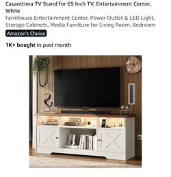 FARMHOUSE WHITE TV STAND