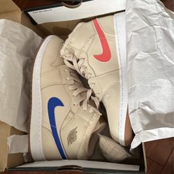 Air jordan 1 mids fleece racer blue/pearl white