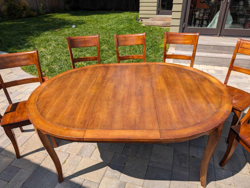 Wood Dining Table And 6 Chairs