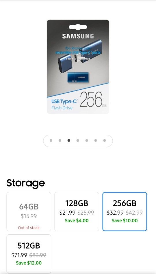 Samsung 256 GB USB Type C Flash Drive