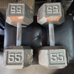 55 Lb Set Dumbells 