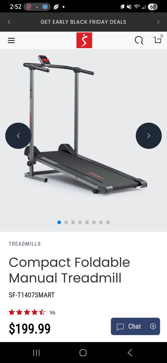 Compact Foldable Manual Treadmill.