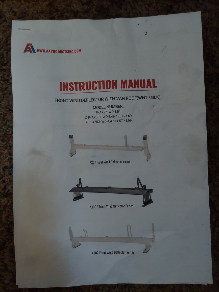 2021 AA Products Too many to list, look at instr manual