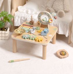 Wooden Baby Activity Table with Bead Maze & Musical Toys
