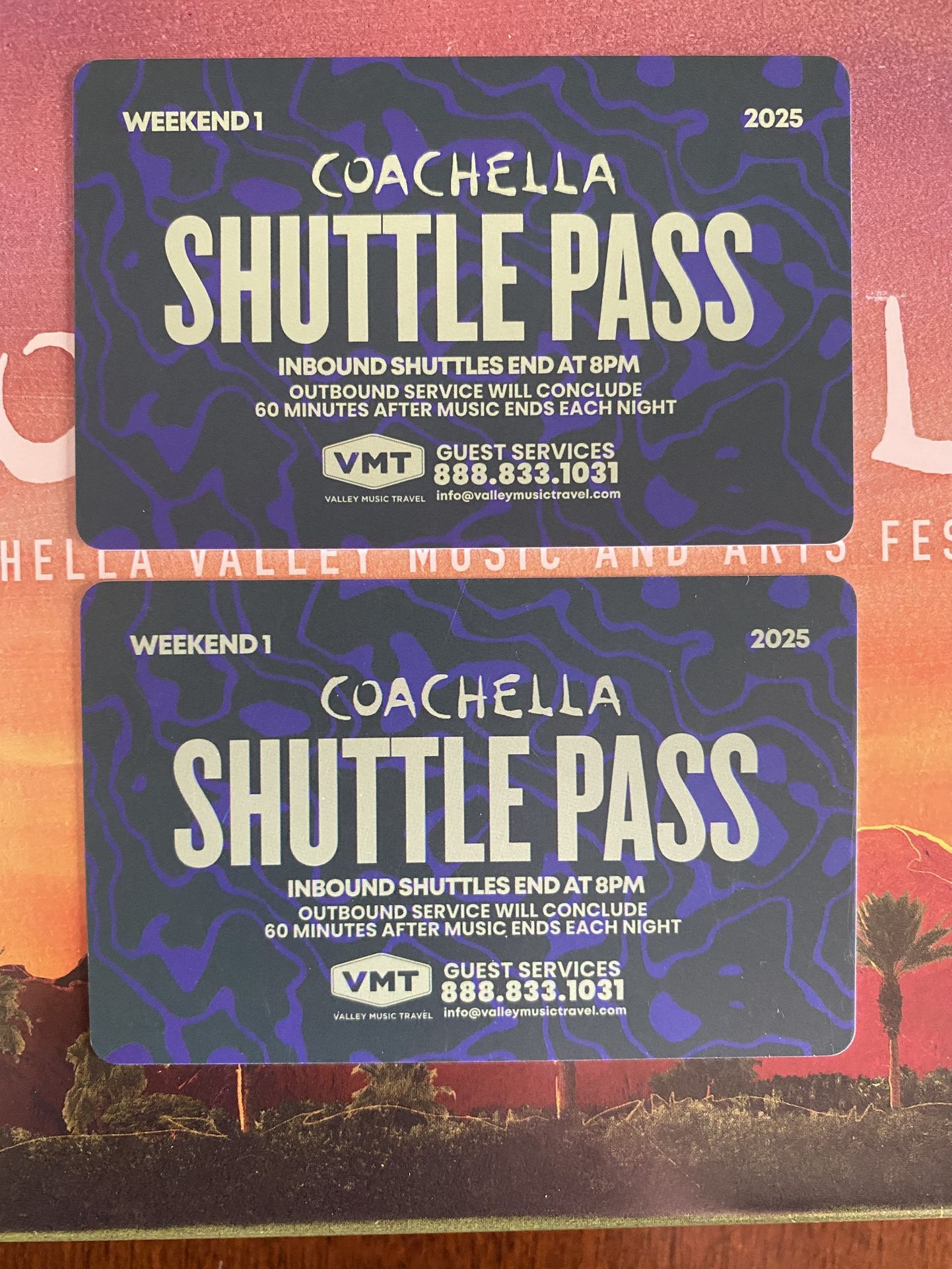 (2) shuttle pass for weekend 1