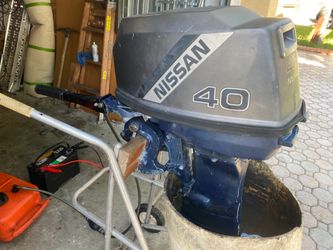 40Hp electric Tohatsu Nissan tiller steering long shaft outboard motor in good running order