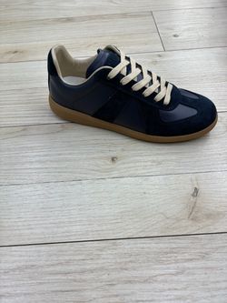 Navy Blue Low-Top Leather Sneaker