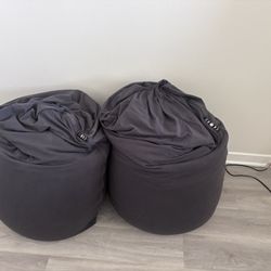 2 Original Moon Pods – Zero Gravity Bean Bag Loungers (Gray, Like New)