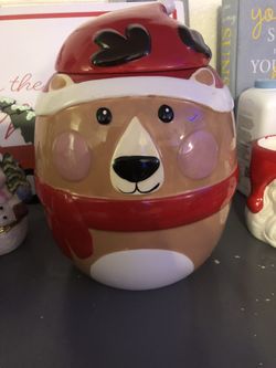 Magenta Rae Dunn Christmas Cookie Jar