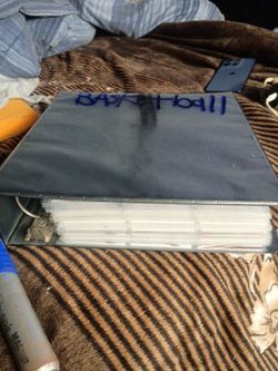 Binder of basketball cards