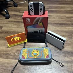 Nintendo Switch OLED with original box and with case and custom stand 