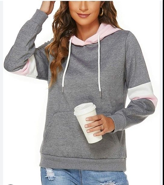 Women's Casual Long Sleeve Hoodie Top Fleece Pullover Hooded Sweatshirts Jacket