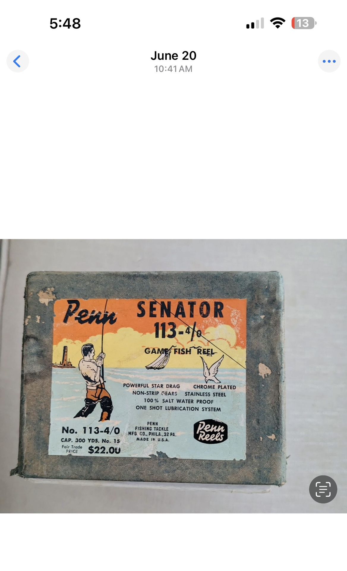 Vintage Penn SENATOR 113-4p Big Game Fish Reel