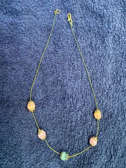 Gold-Tone Beaded Station Necklace