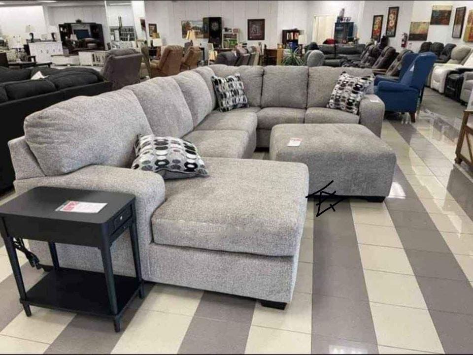 Ballinasloe Sectional Couch With Ottoman $10 Down Payment And Financing Available
