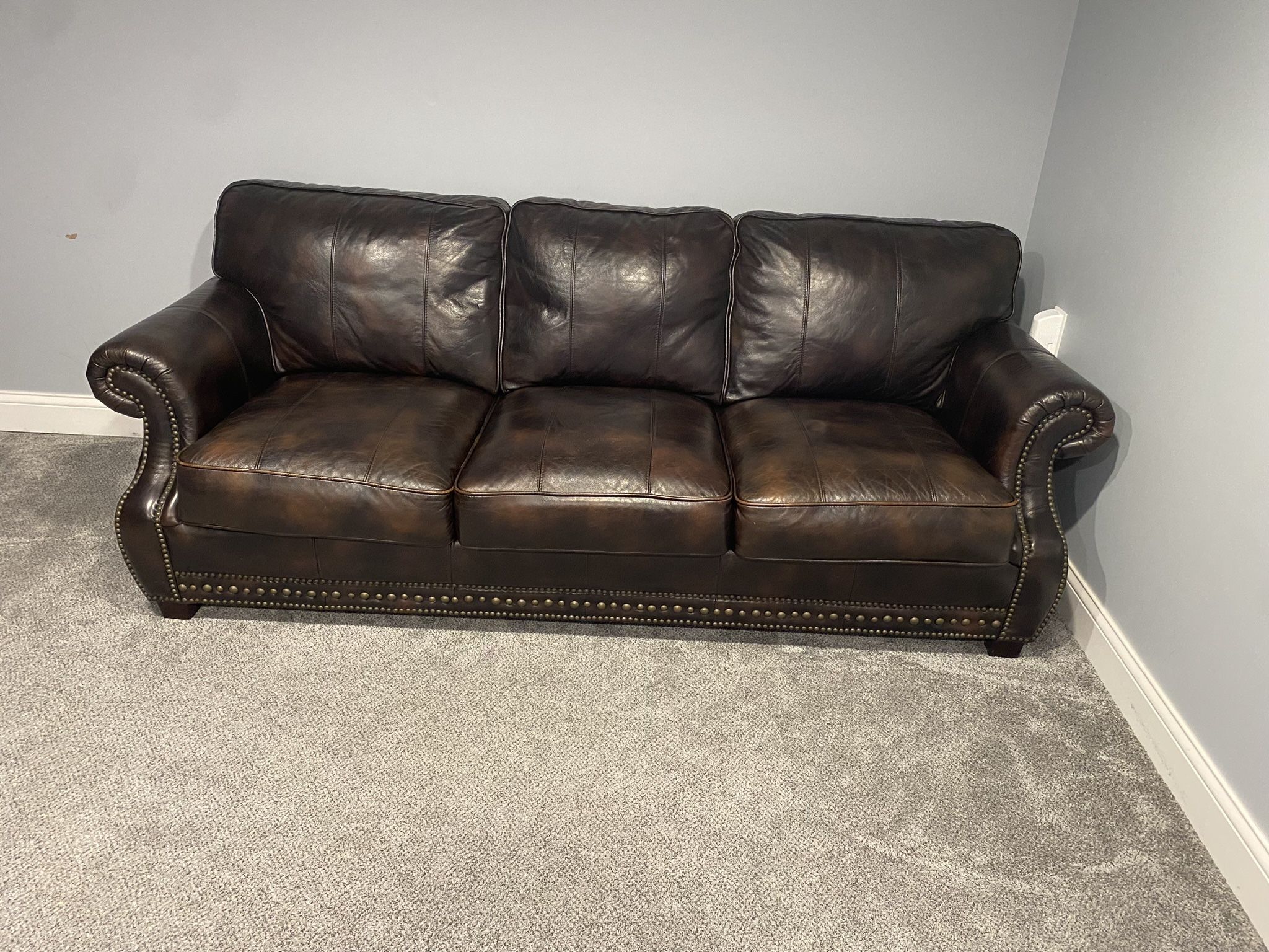 Real Leather Two Piece Sofa