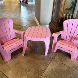 Kids Plastic Beach Chairs And Table Set