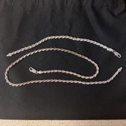 Silver Chain And Bracelet Set 