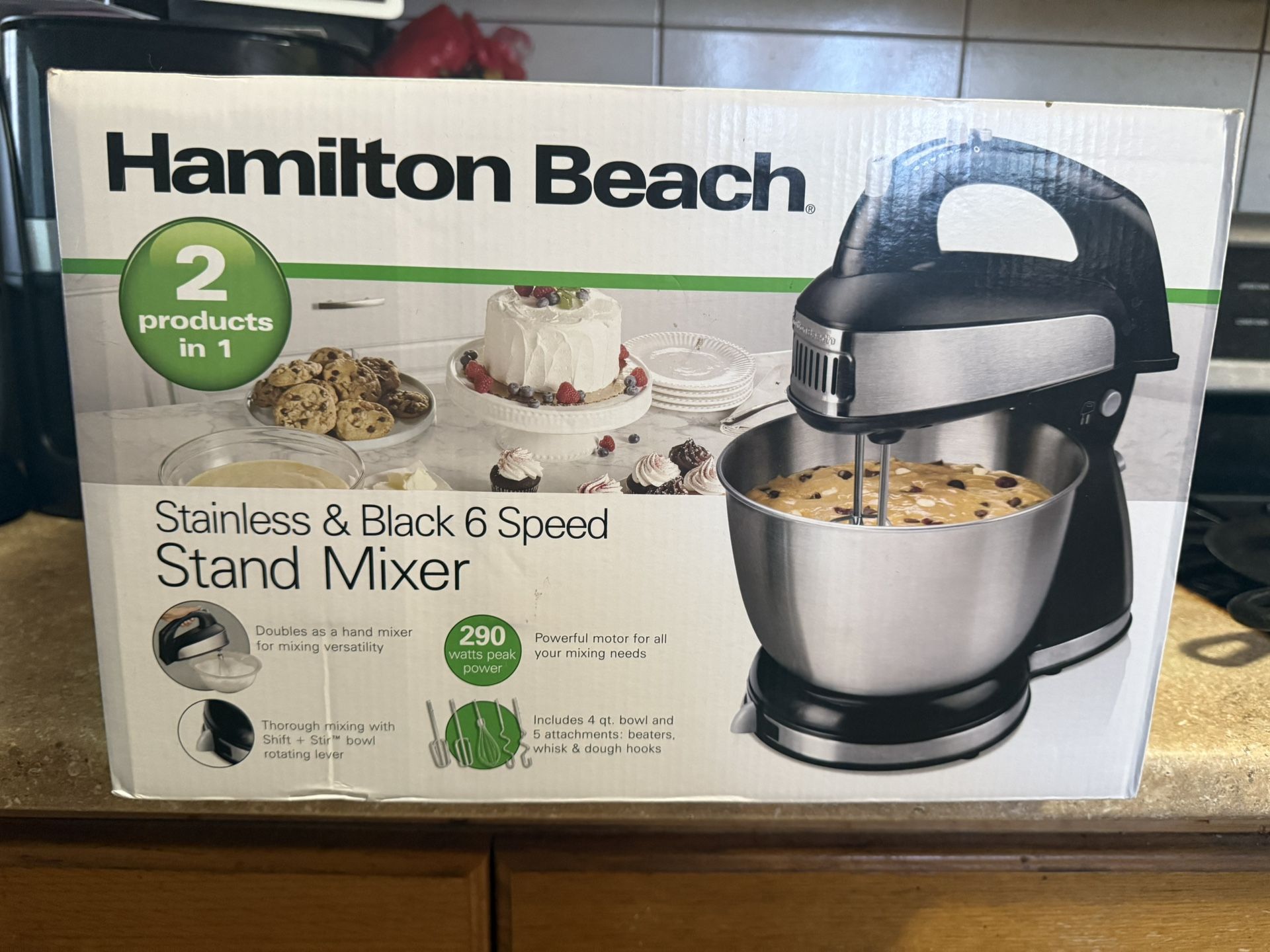 Stainless And Black Stand Mixer