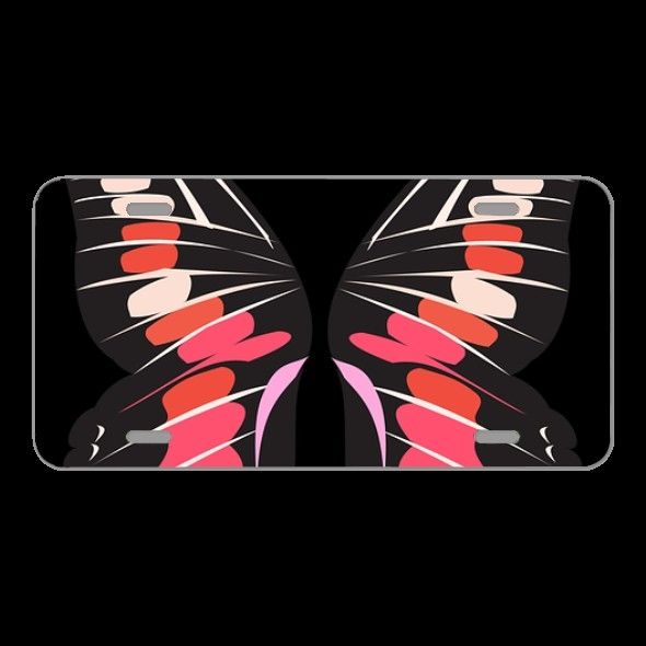License Plate Novelty Car Front Butterfly Wings Pink Fantasy Cute