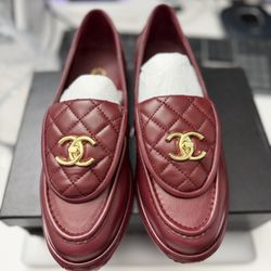 Chanel Loafers - Wine red - Size 40