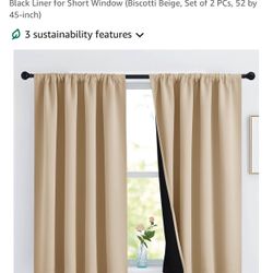Blackout Beige Window Curtains