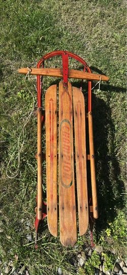 Vintage Champion Wooden Snow Sled