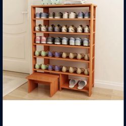 Shoe Rack With Step Stool 