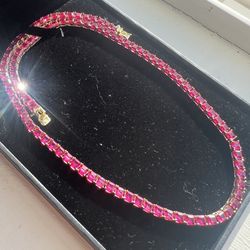 18in 18k Gold Plated Sterling Tennis Chain