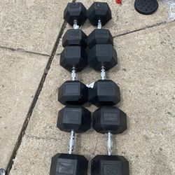 Heavy Rubber Hex Dumbbell Pairs $1.25/lb