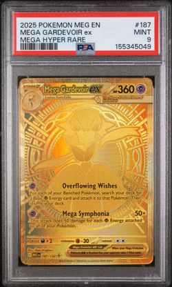 2025 Mega Evolution Hyper Rare - Mega Gardevoir ex Gold Card 187/132 - PSA 9