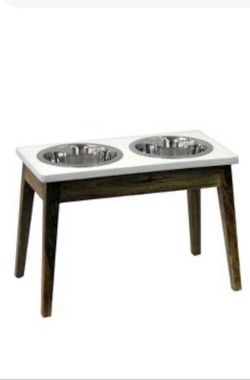 Elevated Dog feeder with wooden stand- Tall