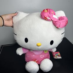 HELLO KITTY 16” DRESSED IN PINK PLUSHIE W-TAG