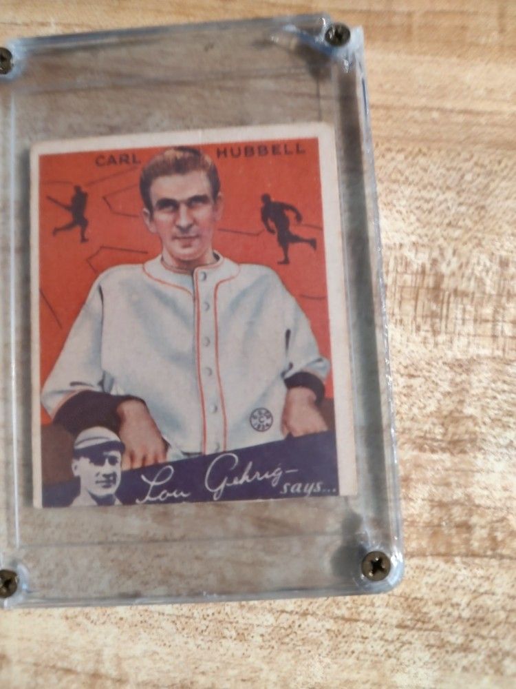 Carl Hubble Baseball Card, Lou Gehrig Says 1933