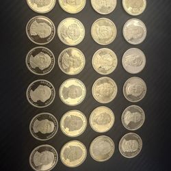 24 Proof Presidential Dollar Coins