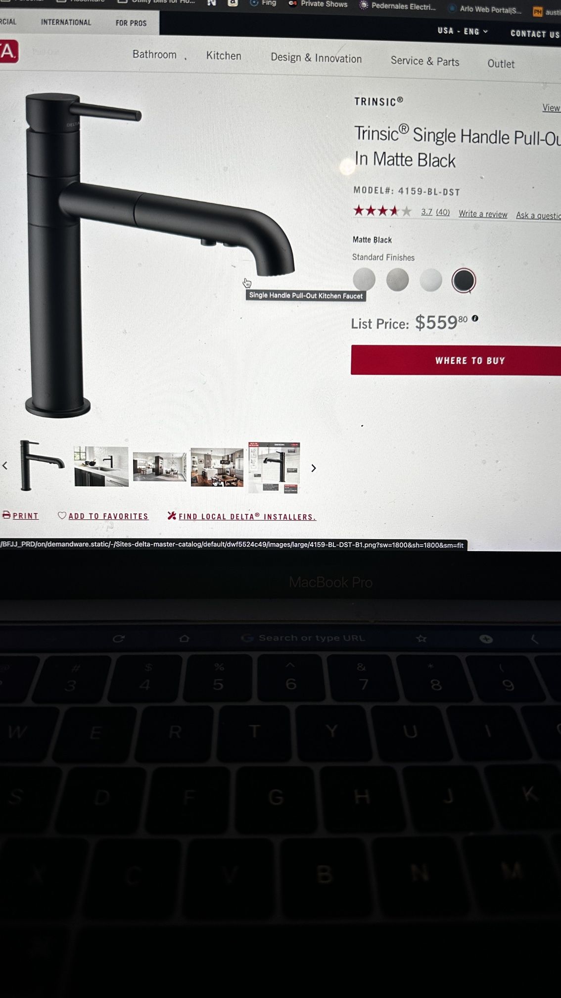 Delta Trinsic Matte Black Kitchen Faucet