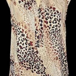 Dana Buchman Sleeveless Snakeskin Pattern Blouse 