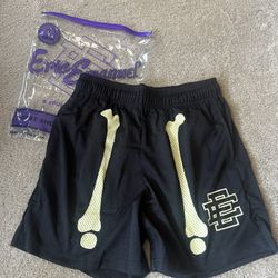Black Eric Emanuel Bone Shorts