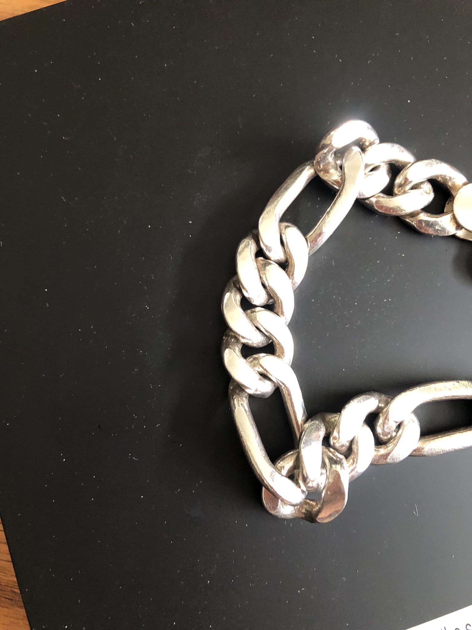 Silver Fígaro Bracelet 8 Inch Long 14MM Wide 