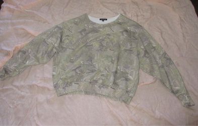 pacsun off the shoulder camo sweater